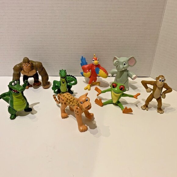 Rainforest Cafe Cake Toppers Gorilla Elephant Frog Cheetah Crocodiles Macaw RFC - Picture 1 of 11